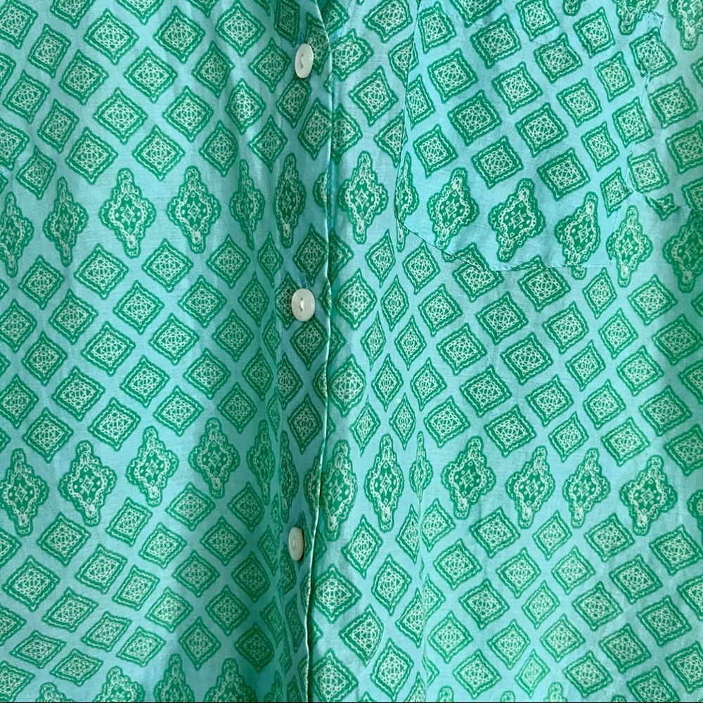 J. Jill Patterned Button Down Tie Front Top - image 4